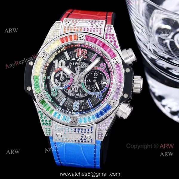 Quartz Hublot Big Bang Unico Rainbow 45mm Diamond Watch High Copy For Men 2
