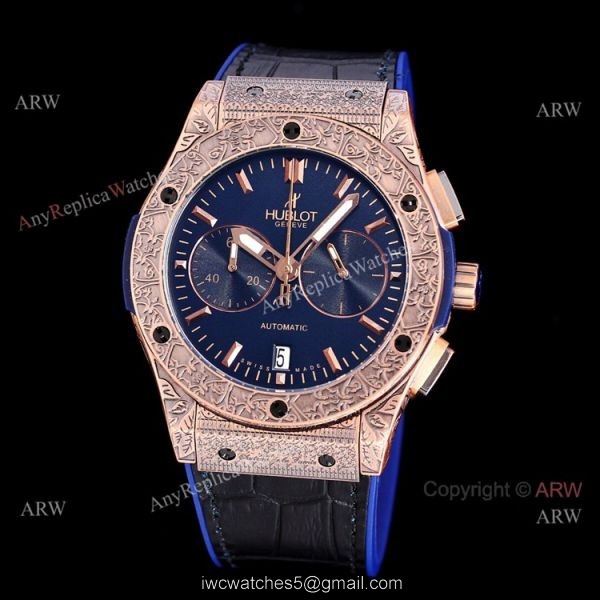 Men Hublot Classic Fusion Chronograph 42mm Black Dial Replica Watch 2
