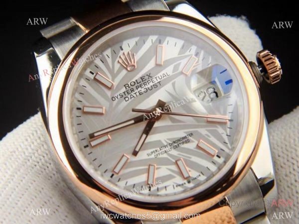 Rolex new Datejust 36 Palm dial Two Tone Rose Gold Oyster Bracelet Men Size 2