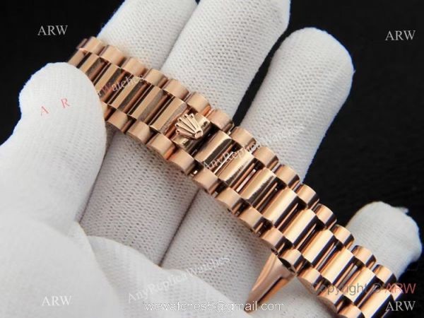 Clone Rolex Day Date 36mm Olive Green Rose Gold Watch 2