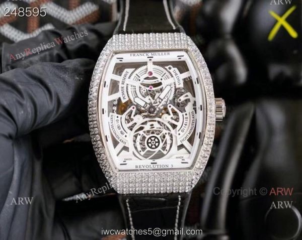 Replica Blue Franck Muller V45 Diamond Watch Franck Muller Revolution 3 Skeleton Watch 2