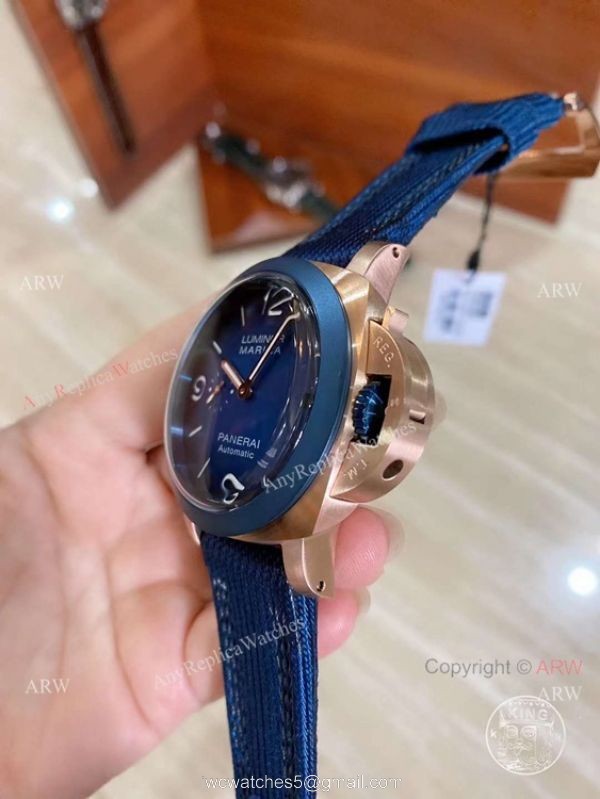 New Panerai 2021 Watches -Replica Panerai Luminor Marina 44mm Blue Dial Rubber Strap 2