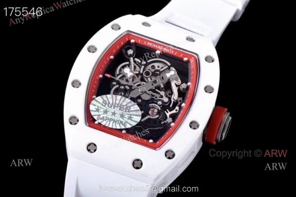Kv Richard Mille RM 055 White Ceramic Watch Superclone For men 2