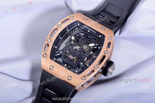 JB Factory Richard Mille RM 52-01 Skull Tourbillon Watch Rose Gold High Copy 2