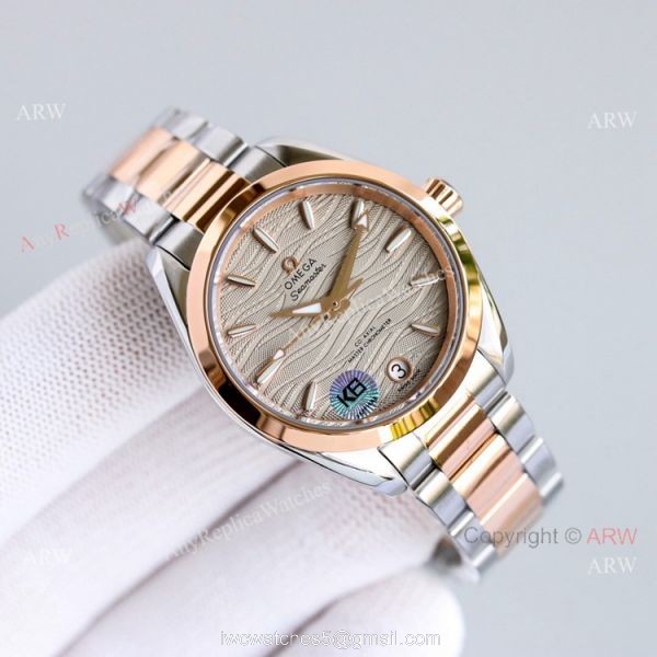 High Quality Replica Omega Constellation Two Tone Rose Gold Ladies Watch 34mm 2
