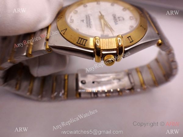 Copy Omega Constellation Two Tone White MOP Dial Watch Men 2