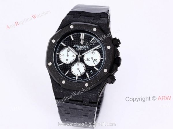New Frosted Gold AP Watch Royal Oak All Black Chronograph Dial For Men Size 41mm High End Replica 2