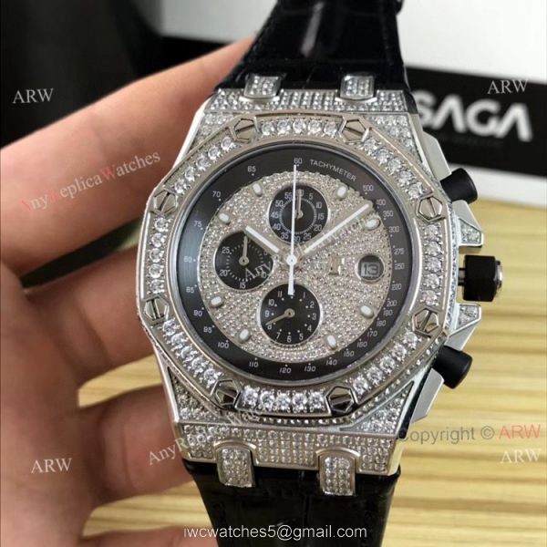 New Audemars Piguet Royal Oak Offshore Chronograph 42mm Knockoff Watch With Diamonds 2