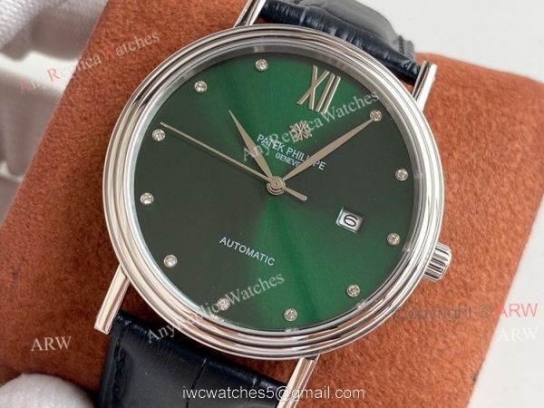 Patek Philippe Calatrava Classic Watch Mens Green Dial Automatic Replica Watch 2