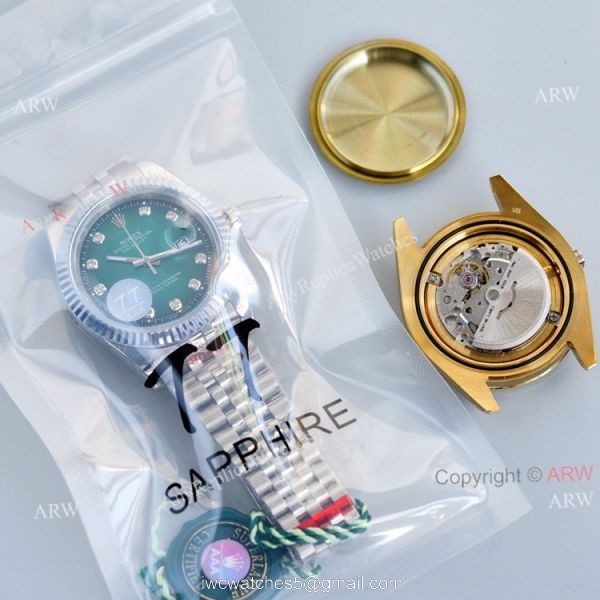 Rolex Datejust 41mm Green Dial With Diamond Markers Jubilee Watch Swiss Replica 2