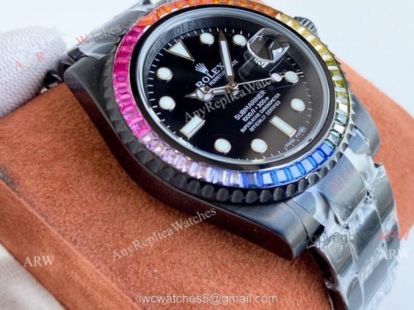 Blaken Rolex Submariner All Black Rainbow Watch 40mm Replica Asia 2836 Movement 2
