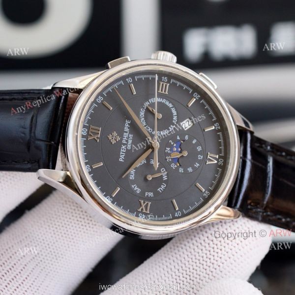 New Patek Philippe Grand Complications Moonwatch Black Dial 42mm Swiss Replica 2