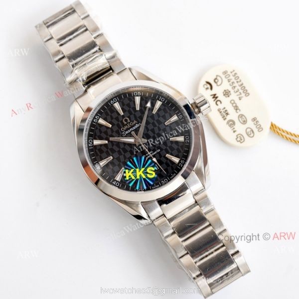 New Omega Aqua Terra 150m Black Dial Two Tone Rose Gold Automatic Copy Watch 41 2