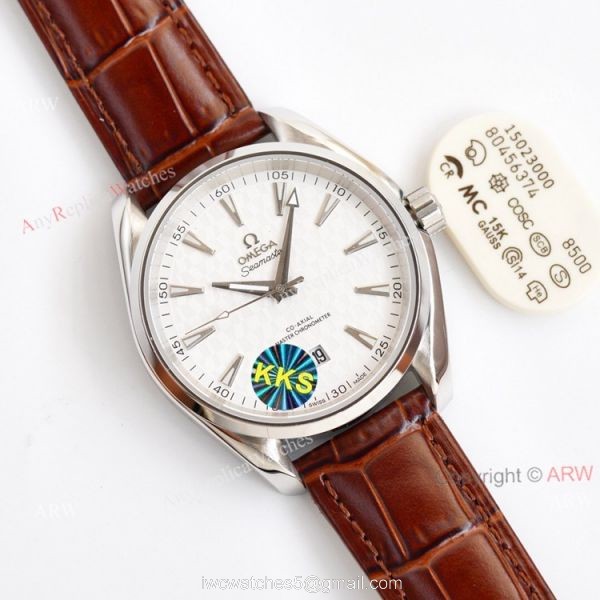 Swiss Grade Omega Aqua Terra 150 Blue Dial Black Leather Strap Copy Watch 41 2