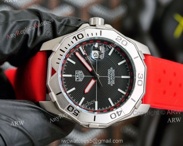 New Tag Heuer Aquaracer 43mm Automatic Replica Watch Special Edition Orange Rubber Band 2