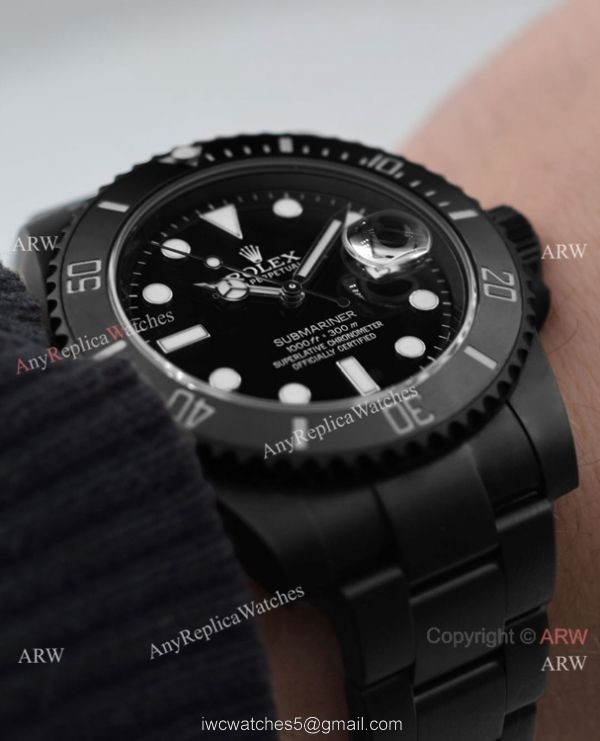 2021! Super Clone Rolex Blaken Deepsea Watch Cal.2824 DLC Steel Black Ceramic Bezel 2