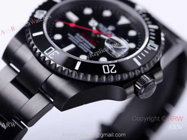 V9 Factory 1:1 Rolex Black Blaken Submariner 40mm Watch Cal.2824 PVD Case 2