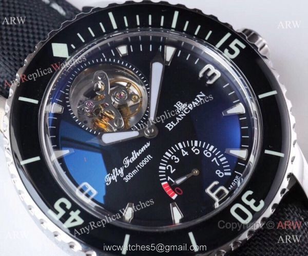 JB Factory 1:1 Blancpain Tourbillon Fifty Fathoms Silver Black Watch 2
