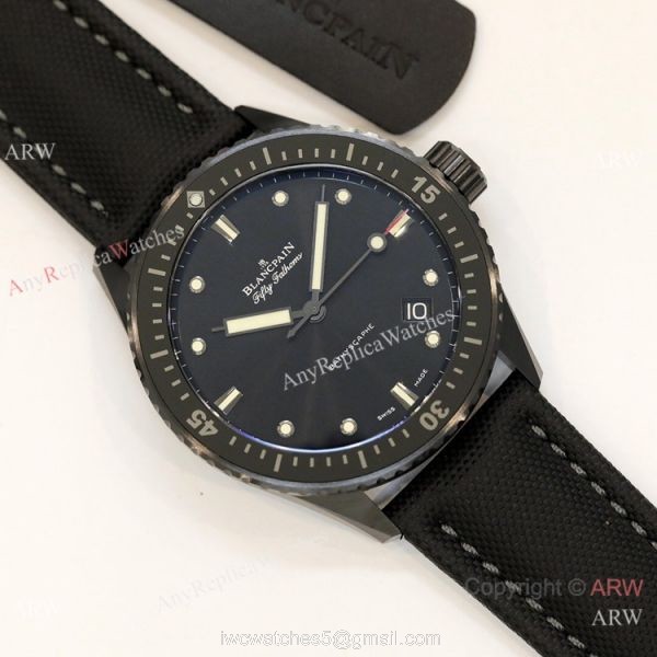 Swiss Grade Replica Blancpain Fifty Fathoms Bathyscaphe GF Factory Cal.1315 Watch All Black 2
