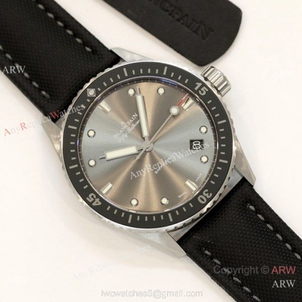 Swiss Replica Blancpain Fifty Fathoms Bathyscaphe GF 1-1 Cal.1315 Watch Gray Ceramic 2