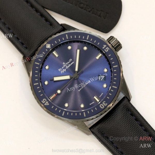 Swiss Grade Replica Blancpain Fifty Fathoms Bathyscaphe GF Factory Cal.1315 Watch Blue Dial 2