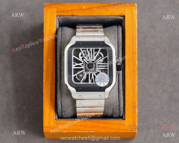 New Two Tone Rose Gold Santos de Cartier Skeleton watch WHSA0016 2