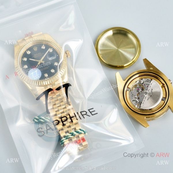 Swiss Quality Rolex Datejust II Citizen 8215 Watch Gold and Black 2
