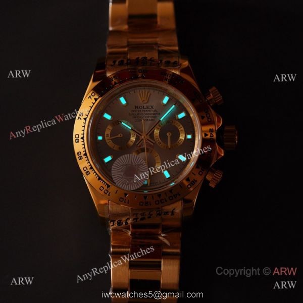 New 2021! Swiss Replica Rolex Daytona 40 Watch Yellow Gold and Gray Dial 2