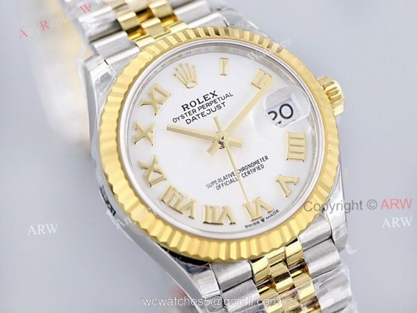 Superclone EW Factory Rolex Datejust 31 White Face Two Tone Jubilee Watch 2