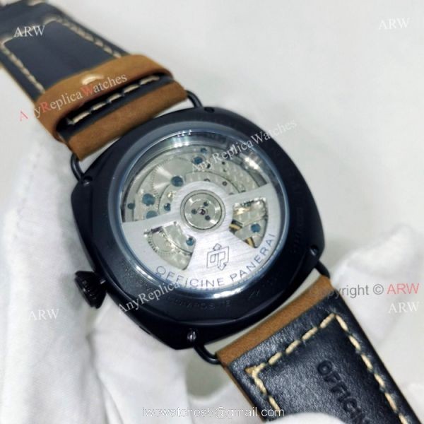 Panerai Radiomir PAM00384 8 Days Black Face Replica Watch 45mm 2