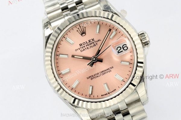 (EWF) 1:1 Superclone Rolex Oyster Perpetual Datejust 31 Pink Face Jubilee Watch 2