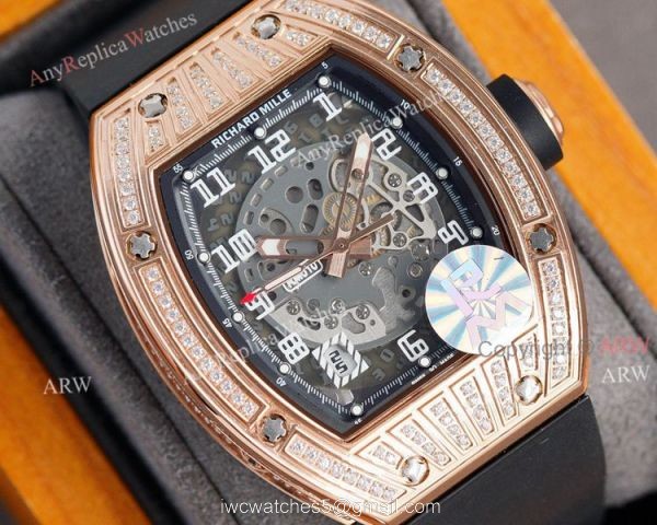 (RM Factory) High Quality Replica Richard Mille RM010 Rose Gold Diamond Watch 2