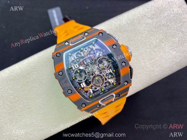 Super Clone Richard Mille rm11-03 McLaren Swiss 7750 Chronograph Watch NTPT Carbon 2