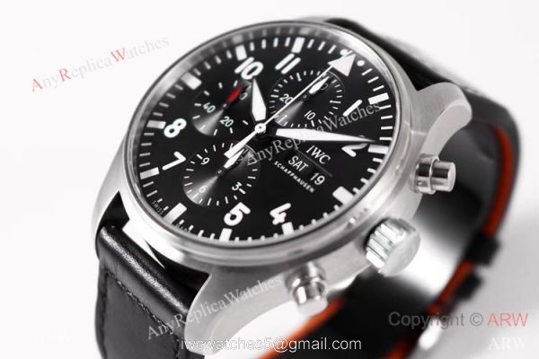 ZF Factory V2 IWC Pilots Replica Watch Swiss 7750 Black Leather Strap 2