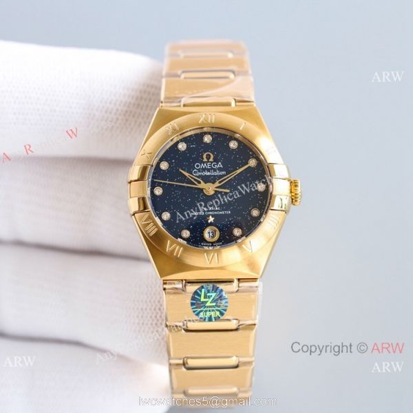 Swiss Copy Omega Constellation 8700 All Gold Watch 29MM 2