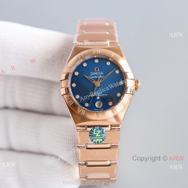 Swiss Copy Omega Constellation 8700 Automatic Watch 29mm Rose Gold New Face 2