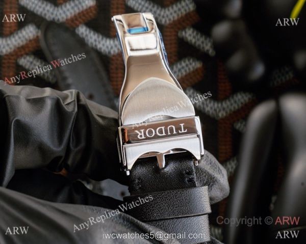 Copy Tudor Black Bay GMT Pepsi Bezel Black Leather Strap Watch 2