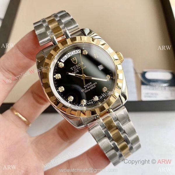 Copy TUDOR Glamour Date+Day Watch Two Tone Gold Watches 2