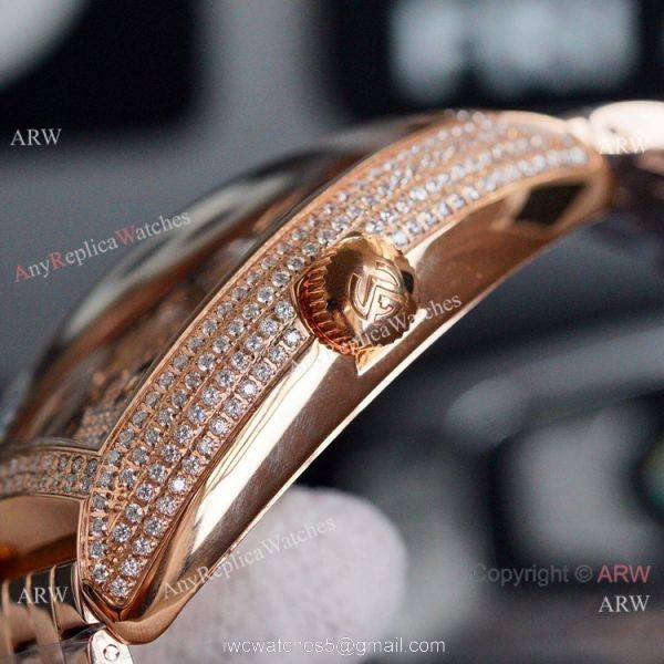 Copy Franck Muller Cintree Curvex Stainless Steel Diamond Face Watch 43mm 2