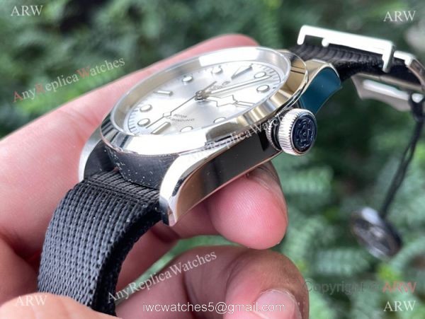 New! Swiss Grade Tudor Black Bay Cal.2824 Watch Black Nylon Strap Silver Dial 2