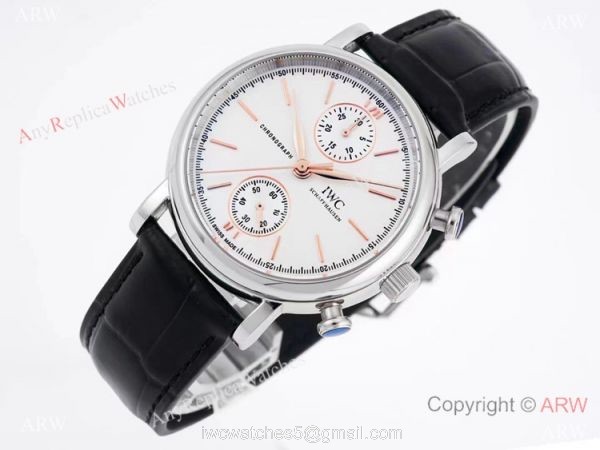 Swiss Replica IWC Portofino 7750 Chronograph 39mm Watch Rose Gold Markers 2