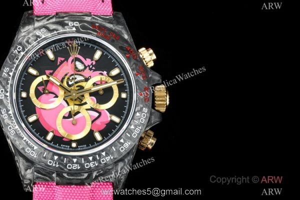 NEW! Super Clone TW Factory Rolex DIW Daytona 7750 Watch NTPT Carbon Pink Dial 40mm 2