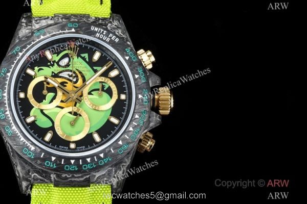 NEW! Super Clone TW Rolex DIW Daytona 7750 Watch NTPT Carbon Green Dial 40mm 2