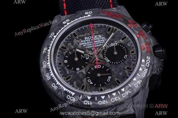 NEW! Super Clone Rolex DIW Daytona NTPT Carbon Red watch TW Factory 7750 Movement 2