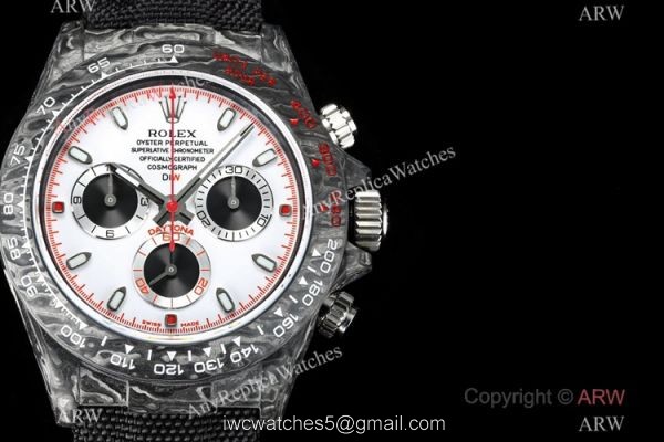 NEW! TW Factory Rolex DIW NTPT Carbon Daytona Watch White Dial 7750 Movement 2