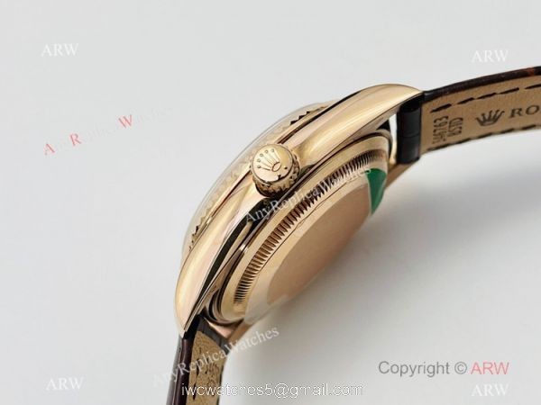 DR Factory Rolex Day date Rose Gold 36mm Copy Watch Swiss 2836 Movement 2