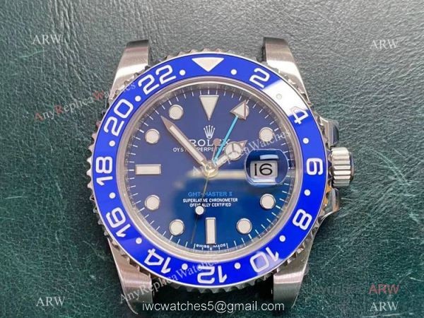 2021 New! Super Clone Rolex Wildman GMT-Master II 116710LN Stainless Steel 904L Blue Dial Oyster Bracelet Swiss 3186 2