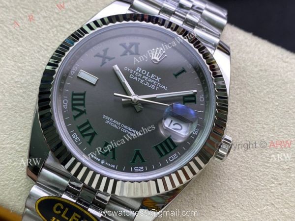 Fake Clean Factory 904L Rolex 126334 Wimbledon Datejust 41 Jubilee Watch 2