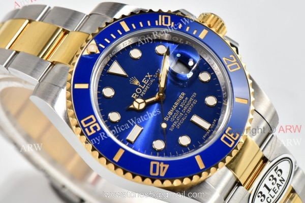 Clean Factory Rolex 116613 LB Rolex Smurf Submariner Stainless Steel Gold Superclone Watch 2