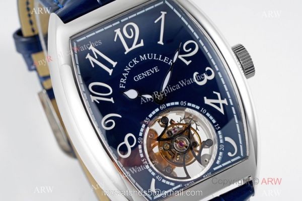 AB Factory Copy Franck Muller Cintree Curvex Imperial Tourbillon Watch 39.6mm Blue Dial 2